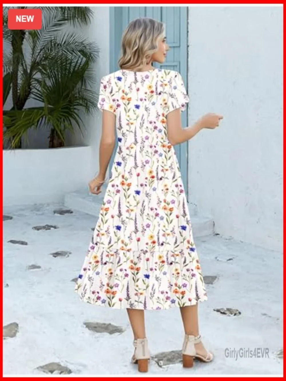 Women's Casual Midi A-Line Short Sleeve T-Shirt Dress with Pockets